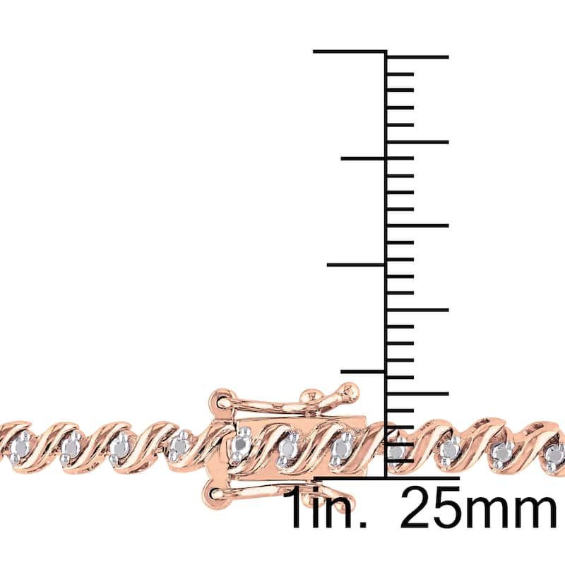 Miadora Sterling Silver 1/2ct TDW Diamond 'S' Style Tennis Bracelet (J-K, I2-I3)
