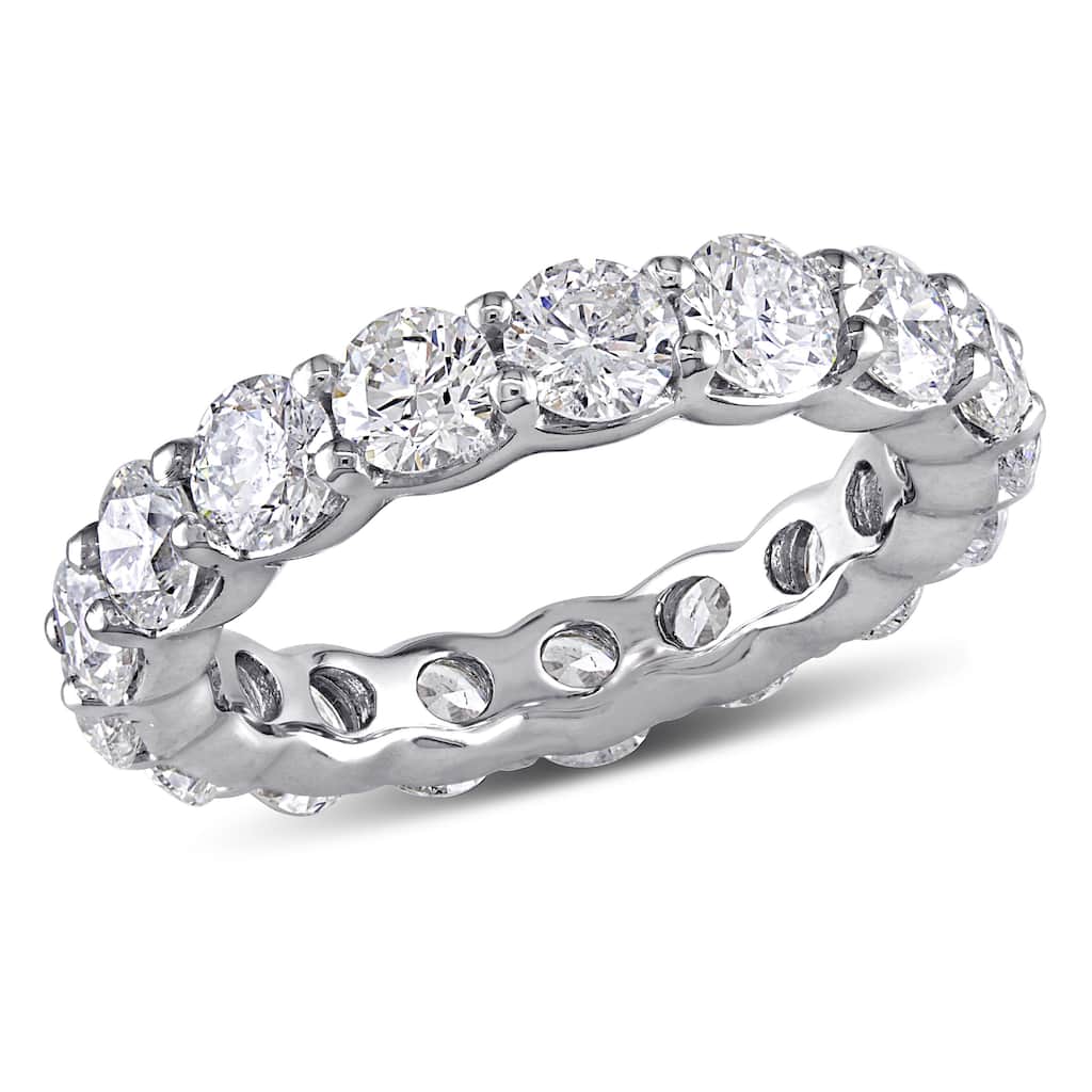 Miadora Signature Collection 18k White Gold 4ct TDW Diamond Eternity Ring