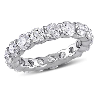 Miadora Signature Collection 18k White Gold 4ct TDW Diamond Eternity Ring