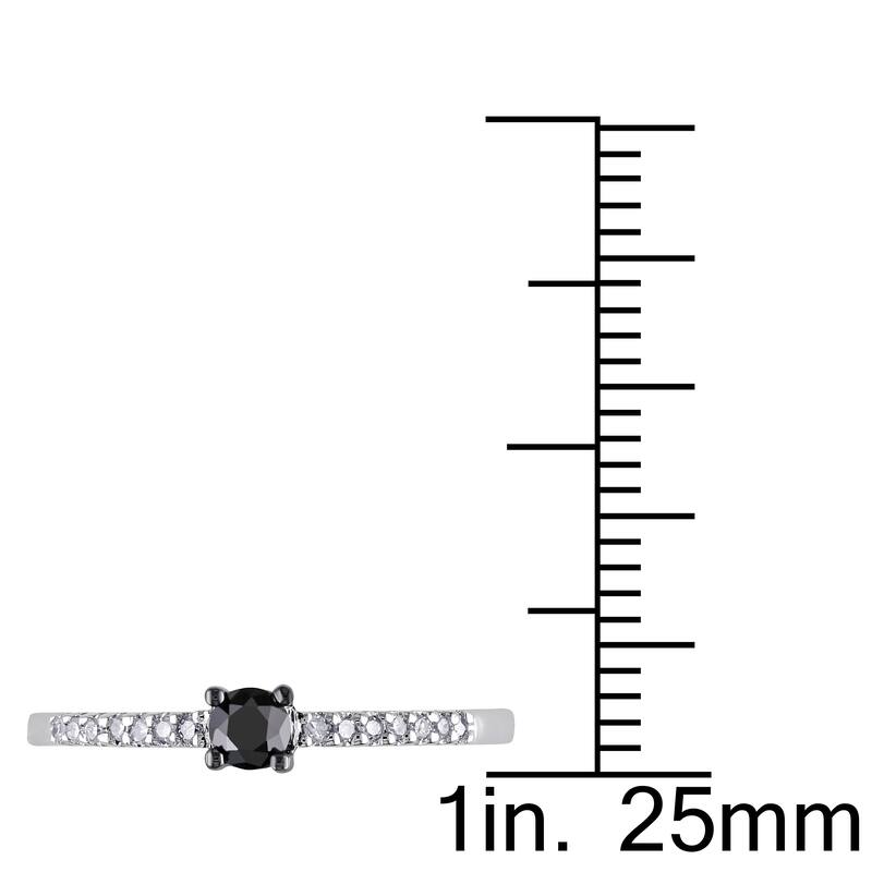 Miadora 10k White Gold 1/4ct Black and White Diamond Ring