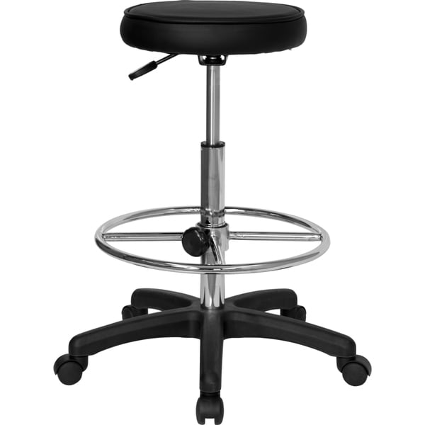 Black Chrome Drafting Backless Stool   17623005  