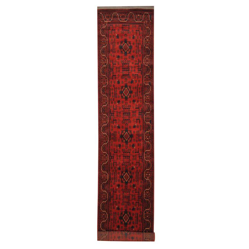Handmade One-of-a-Kind Khal Mohammadi Wool Runner (Afghanistan) - 2'8 x 15'10