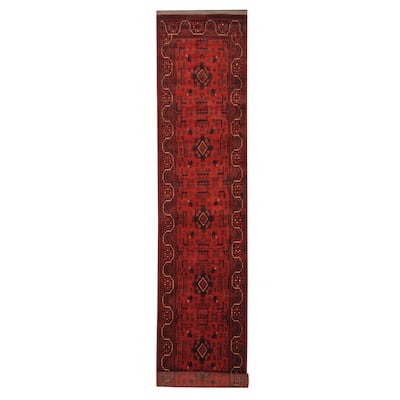 Handmade One-of-a-Kind Khal Mohammadi Wool Runner (Afghanistan) - 2'8 x 15'10
