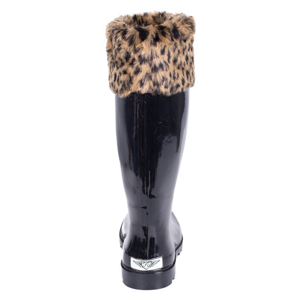 womens black faux fur boots