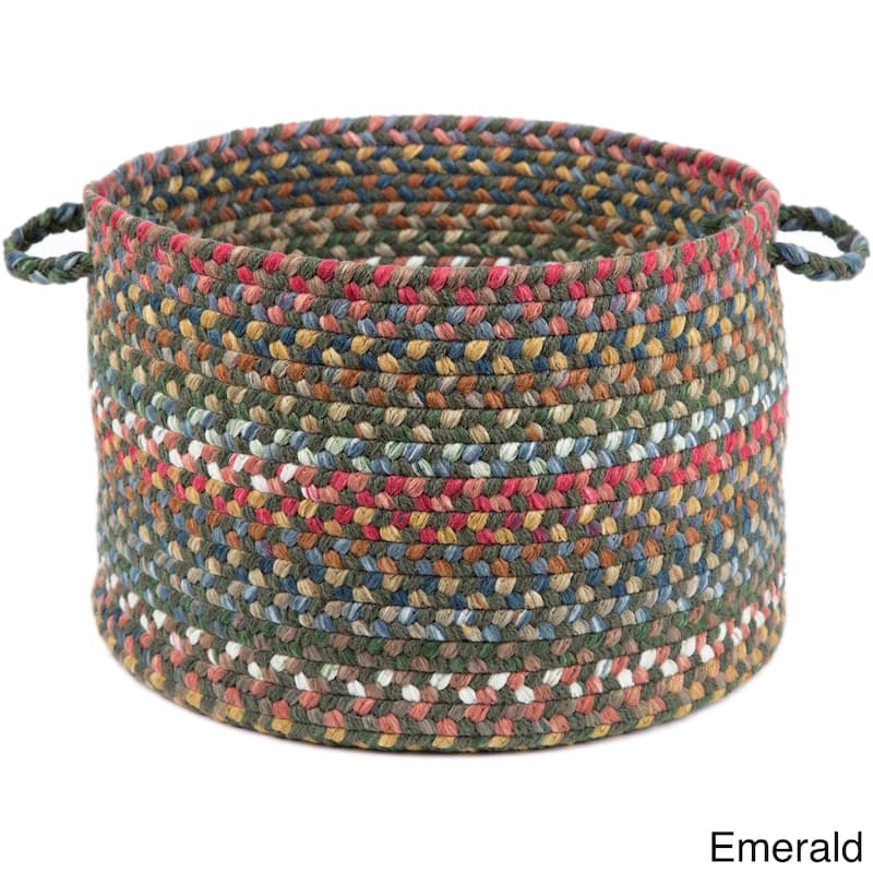 Charisma Multicolored Woven Basket by Rhody Rug - Emerald