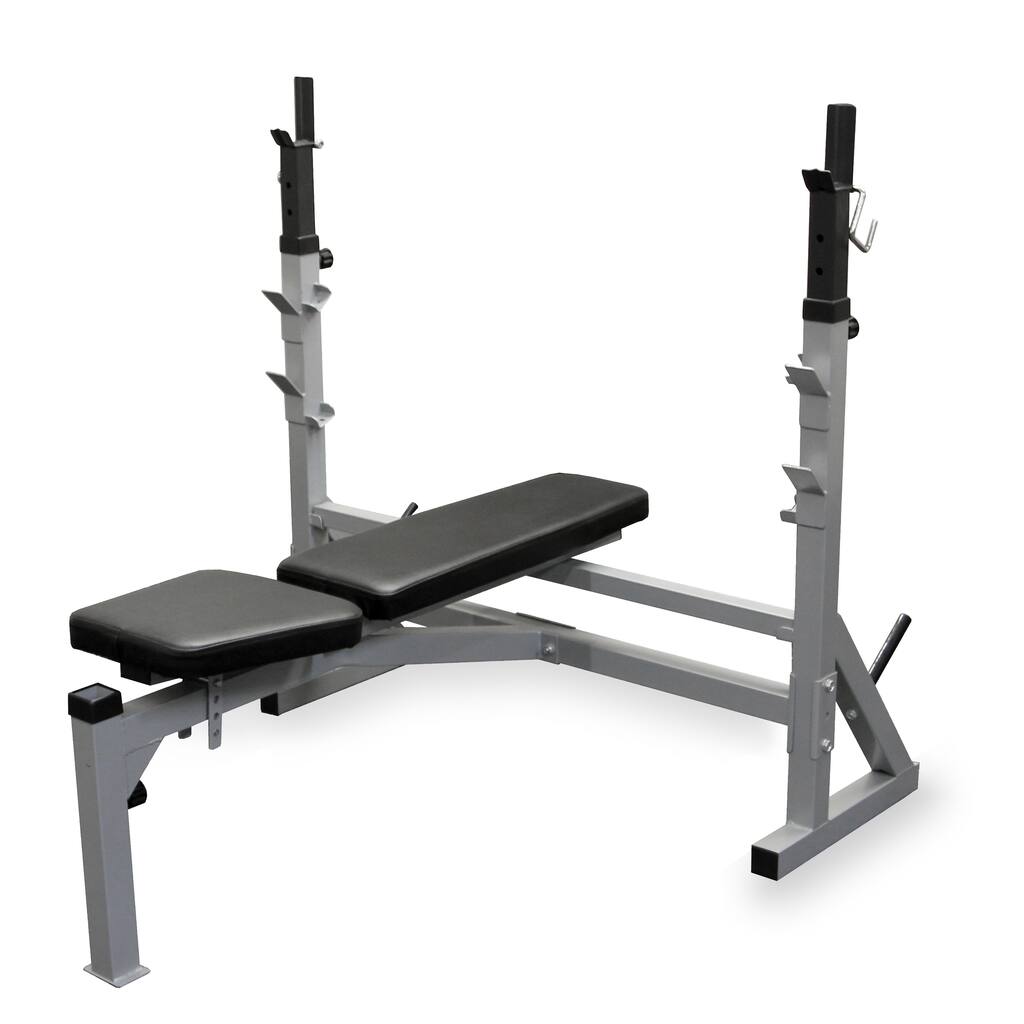 Valor Fitness BF-39 Adjustable FID Olympic Bench with J-Hooks and Bar Catches - Silver