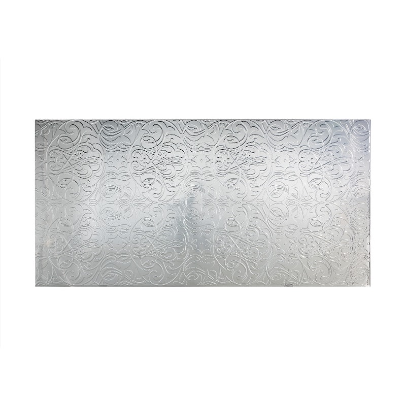 FASÄDE Damask 4-foot x 8-foot PVC Wall Panel in Brushed Aluminum