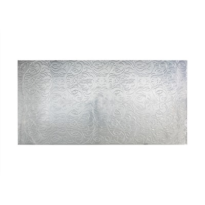 FASÄDE Damask 4-foot x 8-foot PVC Wall Panel in Brushed Aluminum