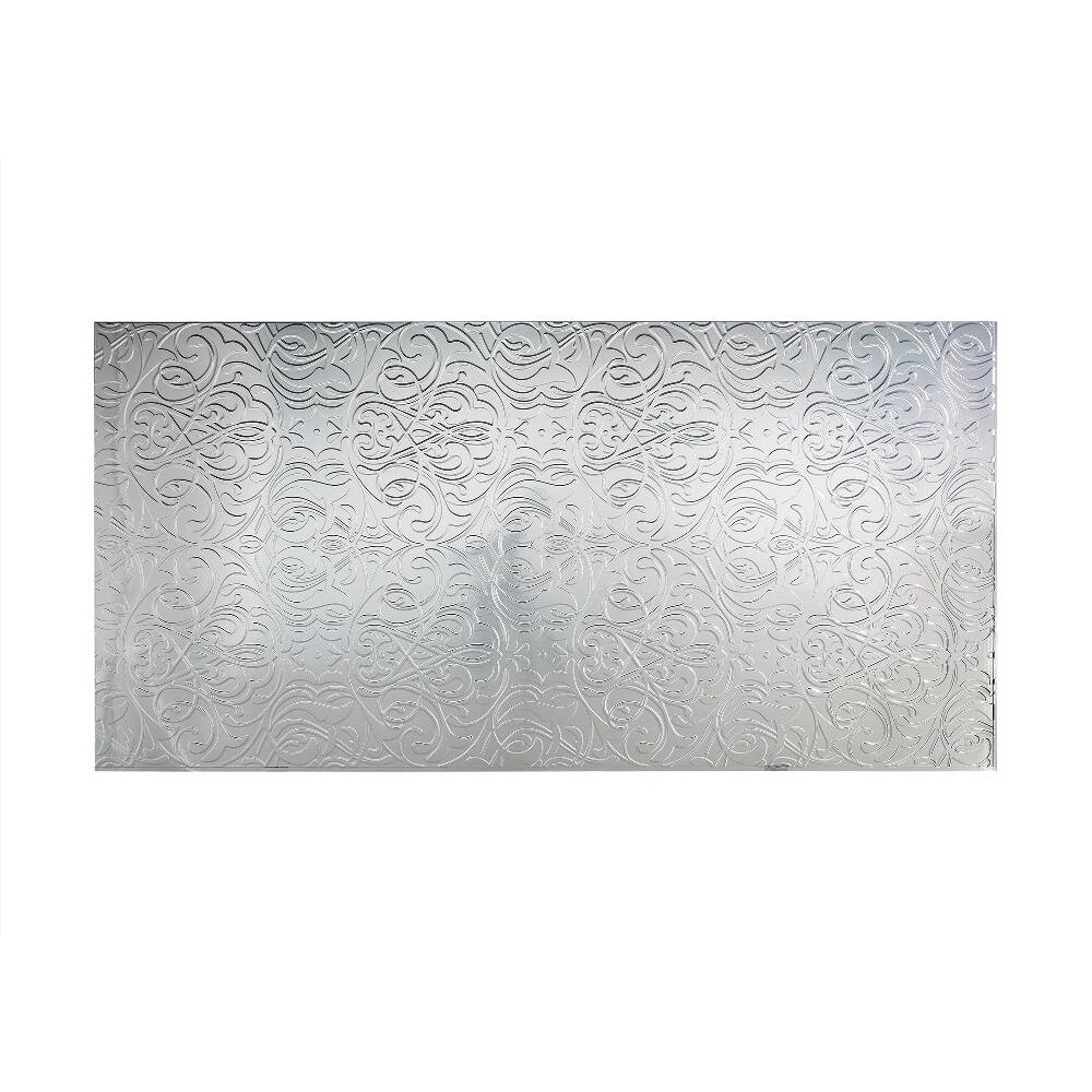 FASÄDE Damask 4-foot x 8-foot PVC Wall Panel in Brushed Aluminum