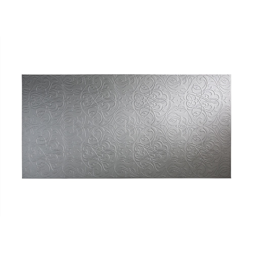 FASÄDE Damask 4-foot x 8-foot PVC Wall Panel in Argent Silver