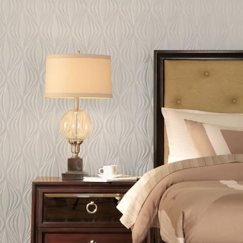 Fasade Shallot Gloss White 4-foot x 8-foot Wall Panel