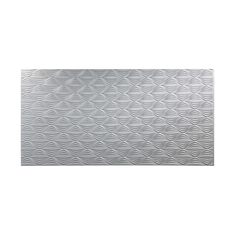 Fasade Shallot Argent Silver 4-foot x 8-foot Wall Panel