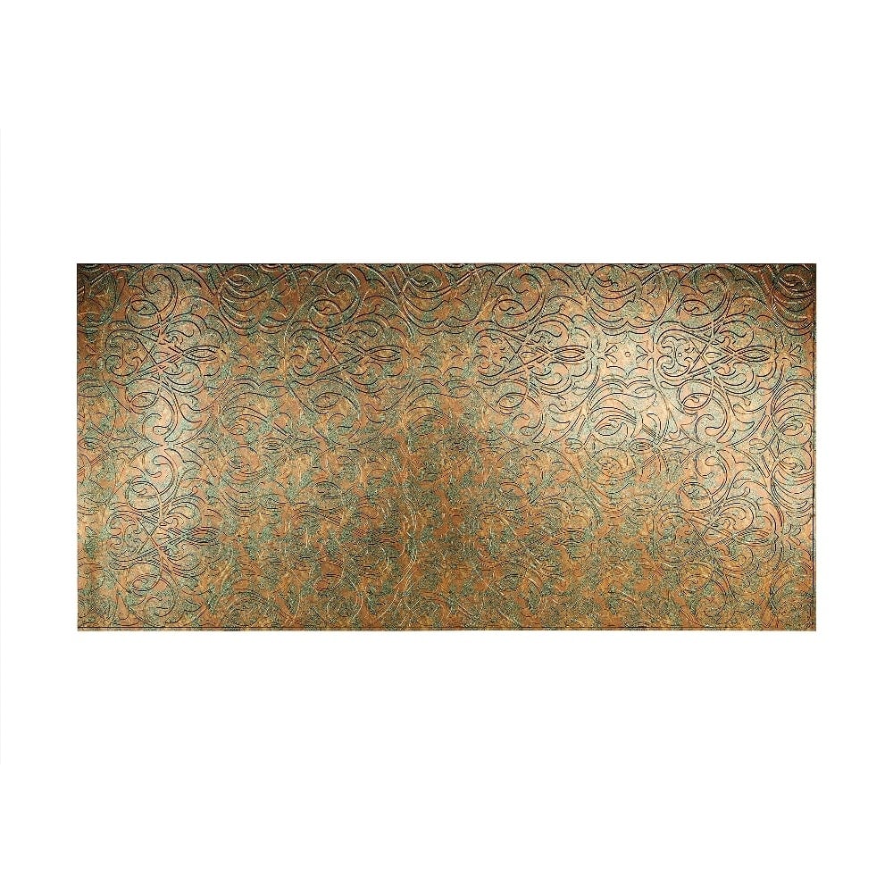 FASÄDE Damask 4-foot x 8-foot PVC Wall Panel in Copper Fantasy