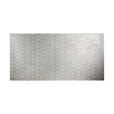 FASÄDE Damask 4-foot x 8-foot PVC Wall Panel in Crosshatch Silver