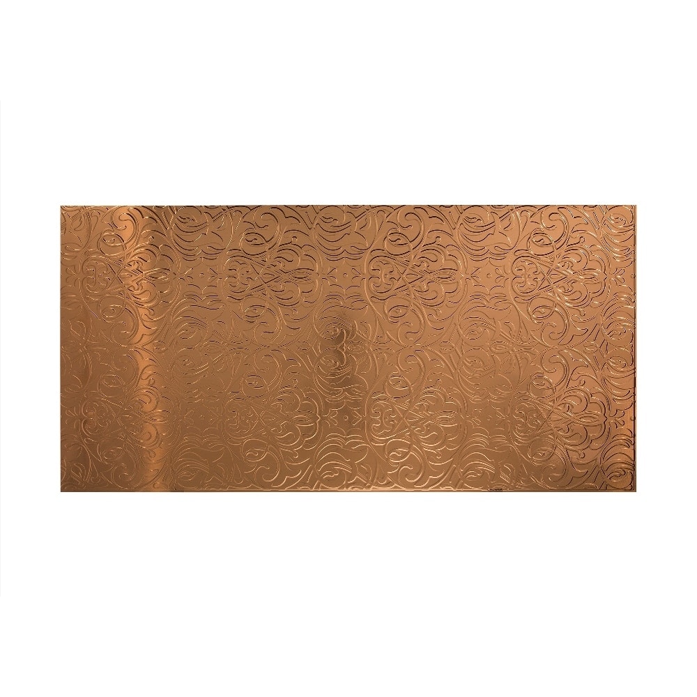 FASÄDE Damask 4-foot x 8-foot PVC Wall Panel in Polished Copper