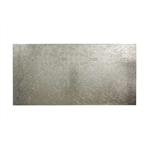 Fasade Damask Brushed Nickel 4-foot x 8-foot Wall Panel