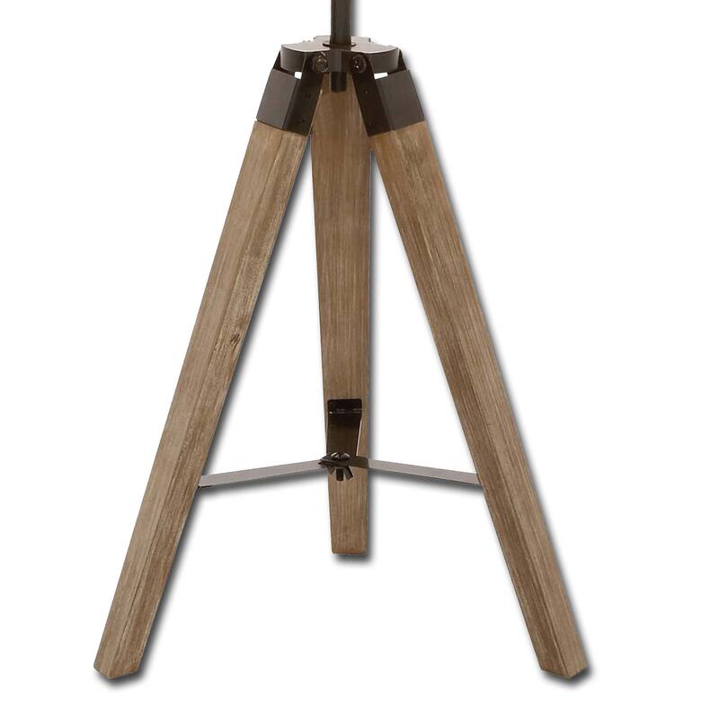 Wood Surveyor Antiqued Wood Tripod Table Lamp -Set of 2