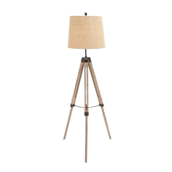 Shop Wood Surveyor Antiqued Wood Tripod Floor Lamp Free