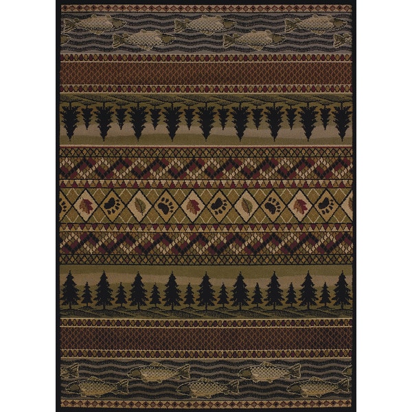 Copper Grove Bighorn Fish & Paws Area Rug - 7'10 x 10'6
