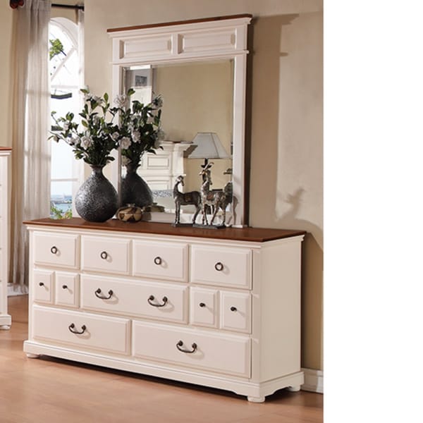 america furniture of dresser offwhite  Dresser and Mirror  drawer browm 7 Free Prescott