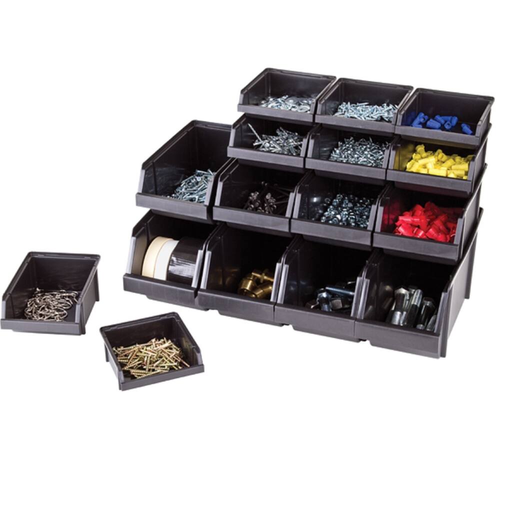 Flambeau Hardware 16 Storage Bin Assortment Black
