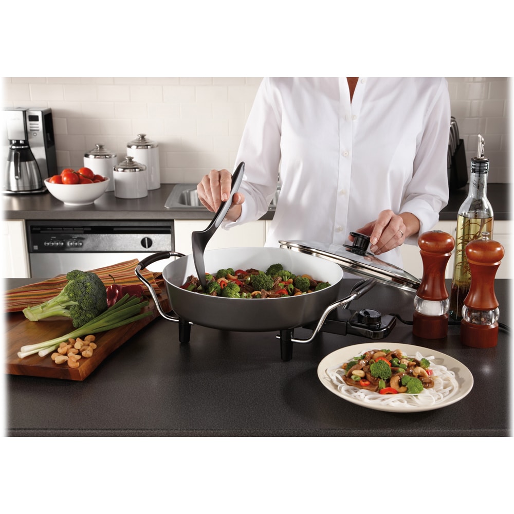 Oster DuraCeramic 12 Electric Skillet With Pour & Strain Lid