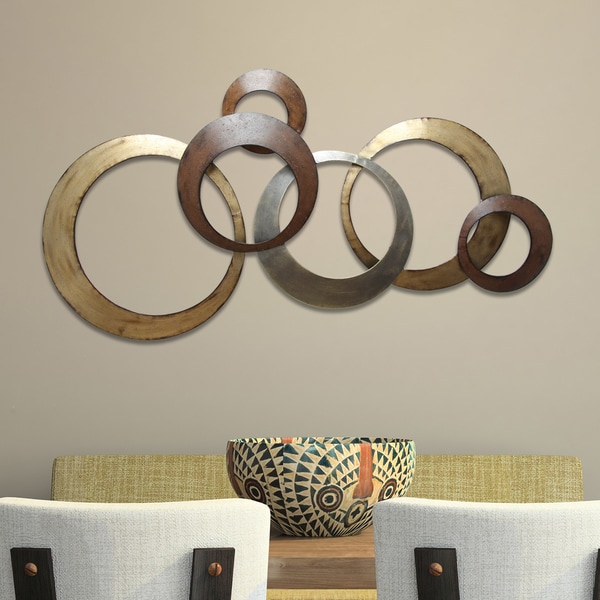 Stratton Home Decor Metallic Rings Wall Decor - 17623993 - Overstock ...