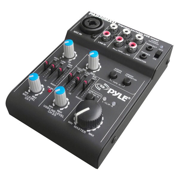 5- channel professional compact audio dj mixer with usb interface software