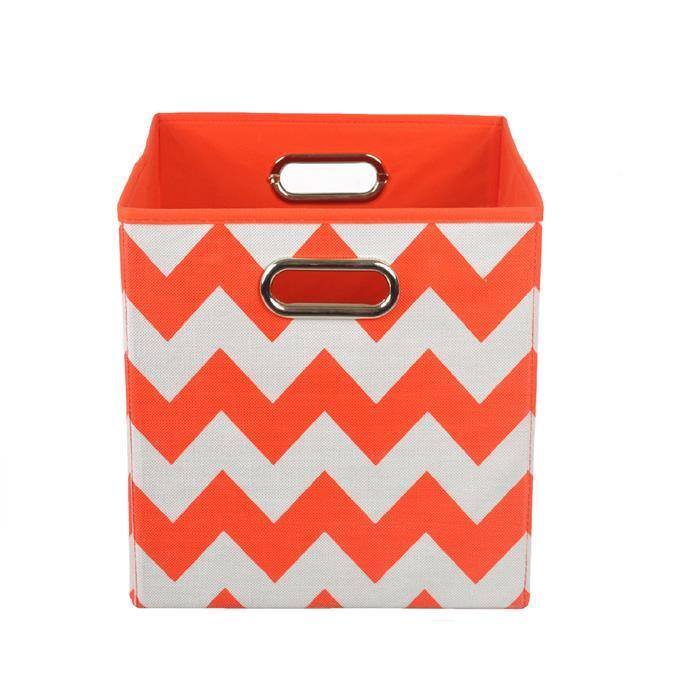 Bold Red Chevron Folding Storage Bin