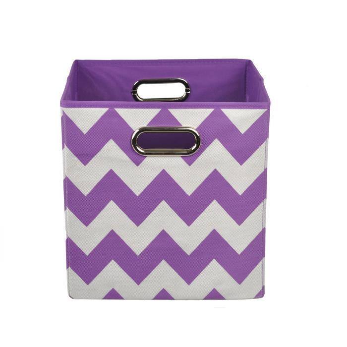 Color Pop Purple Chevron Folding Storage Bin