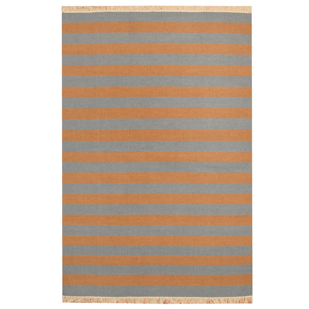 HERAT ORIENTAL 4'6" x 6'8" Handmade Striped Wool Kilim - 4'6 x 6'8