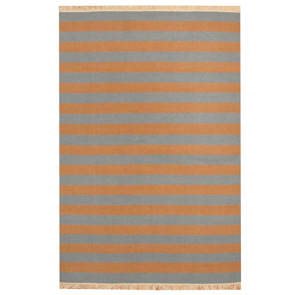 HERAT ORIENTAL 4'6" x 6'8" Handmade Striped Wool Kilim - 4'6 x 6'8