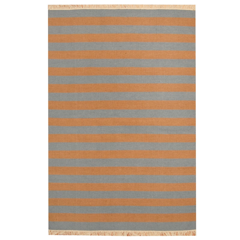 HERAT ORIENTAL 4'6" x 6'8" Handmade Striped Wool Kilim - 4'6 x 6'8