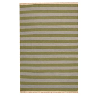 HERAT ORIENTAL 4'6" x 6'7" Handmade Striped Wool Kilim - 4'6 x 6'7