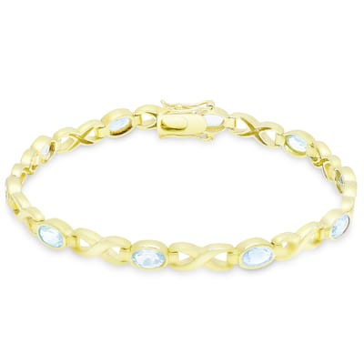 Dolce Giavonna Gold Over Sterling Silver Multi Gemstone XO Bracelet