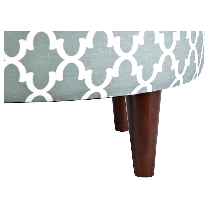 MJL Furniture Sophia Round Fulton Upholstered Ottoman