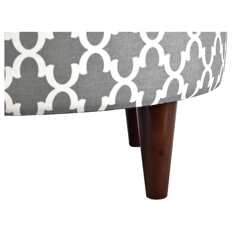 MJL Furniture Sophia Round Fulton Upholstered Ottoman