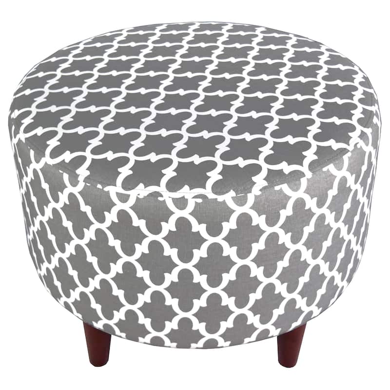 MJL Furniture Sophia Round Fulton Upholstered Ottoman