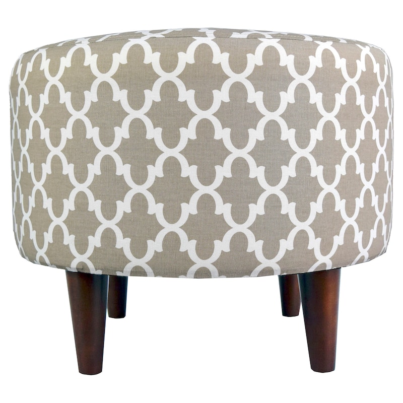 MJL Furniture Sophia Round Fulton Upholstered Ottoman