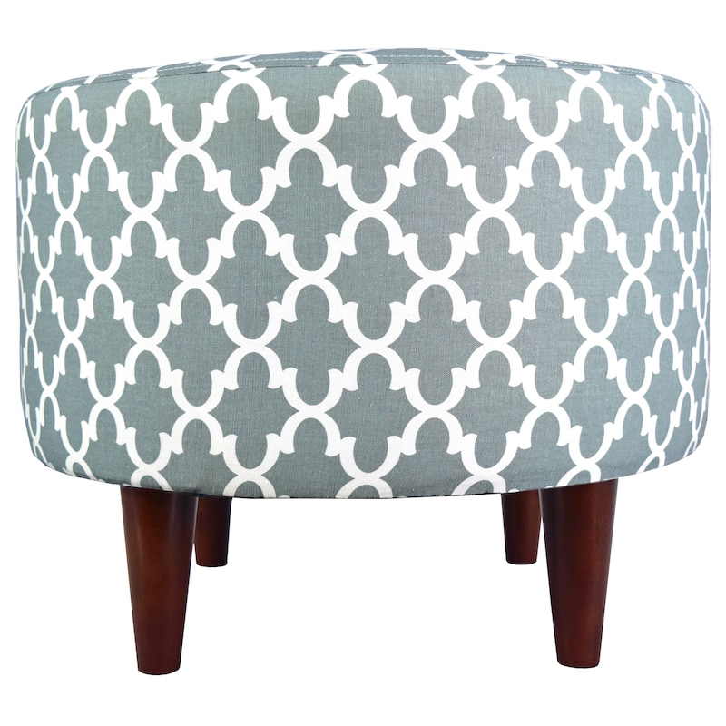 MJL Furniture Sophia Round Fulton Upholstered Ottoman
