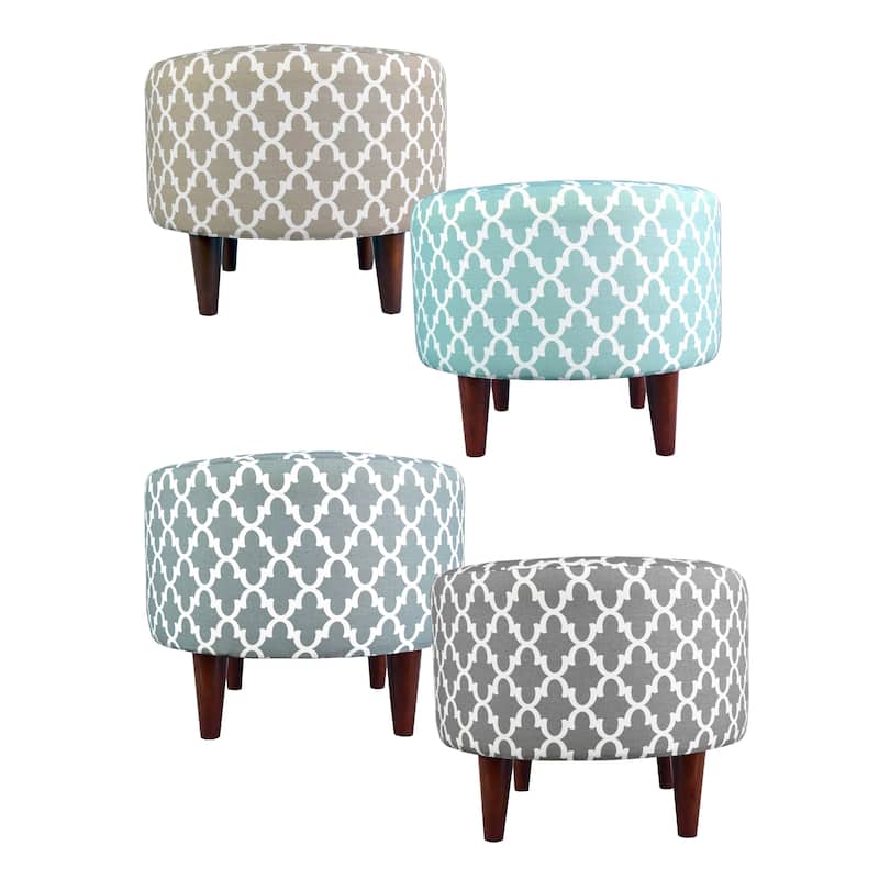 MJL Furniture Sophia Round Fulton Upholstered Ottoman