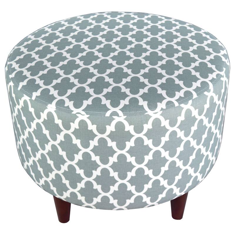 MJL Furniture Sophia Round Fulton Upholstered Ottoman