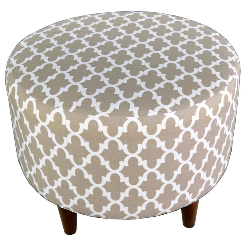 MJL Furniture Sophia Round Fulton Upholstered Ottoman