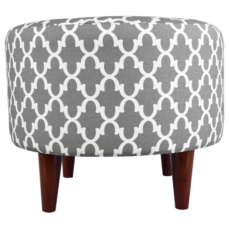 MJL Furniture Sophia Round Fulton Upholstered Ottoman