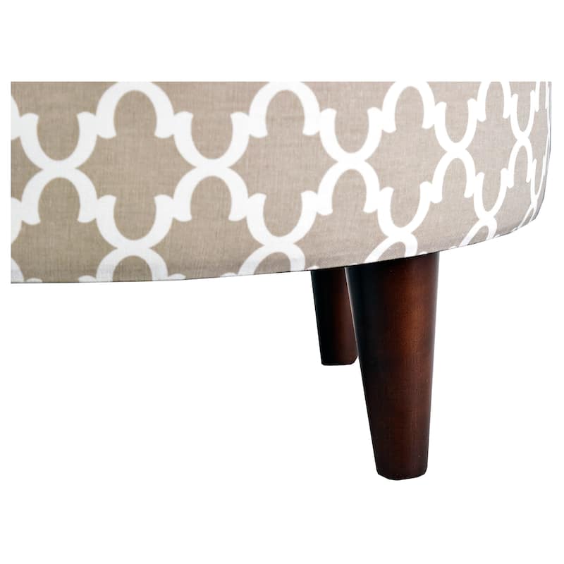 MJL Furniture Sophia Round Fulton Upholstered Ottoman