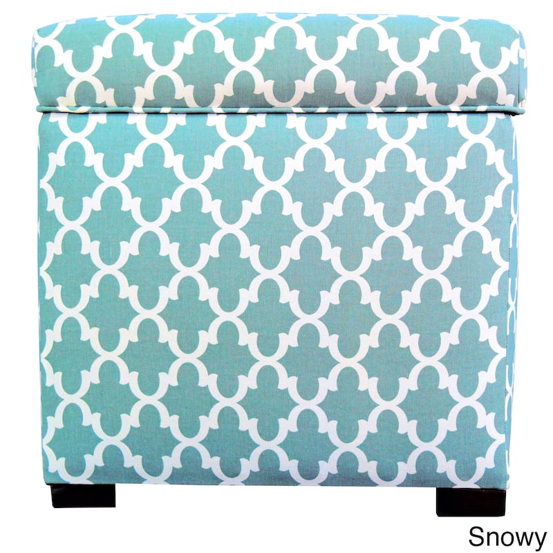 MJL Furniture Tami Fulton Square Storage Ottoman - Aqua