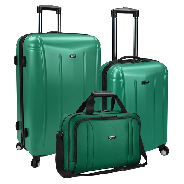 Shop U.S Traveler by Traveler&#39;s Choice Hytop 3-piece Spinner Suitcase and Boarding Bag Luggage ...