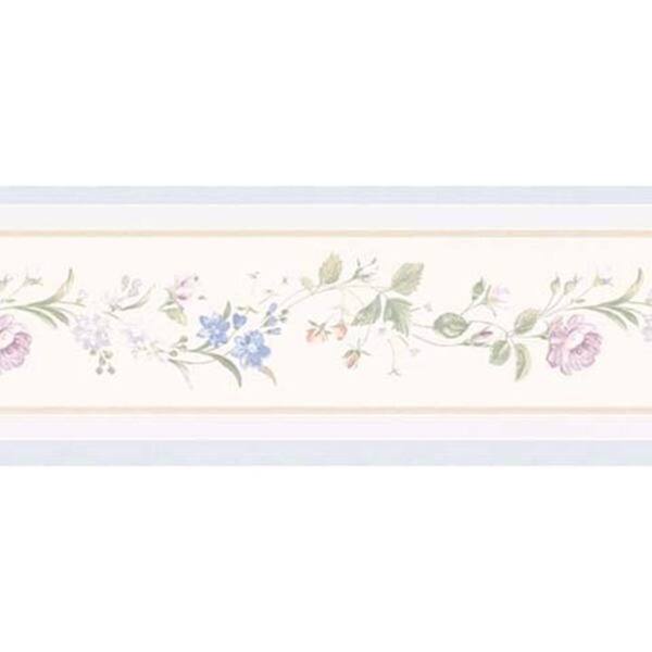 Blue Floral Trail Wallpaper Border 5 375 W X 180 L Overstock Blue Floral Trail Wallpaper Border 5 375 W X 180 L Overstock