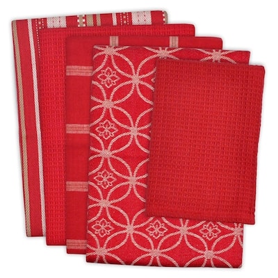 5-piece Contemporary Print Dishtowel Set