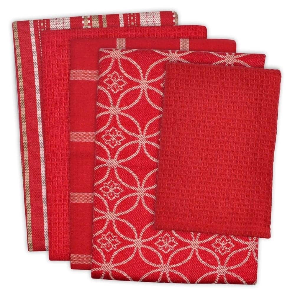 5-piece Contemporary Print Dishtowel Set